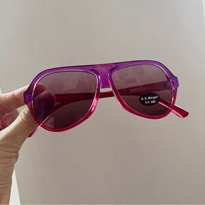 ASOS AJ Morgan purple red frame aviator sunglasses